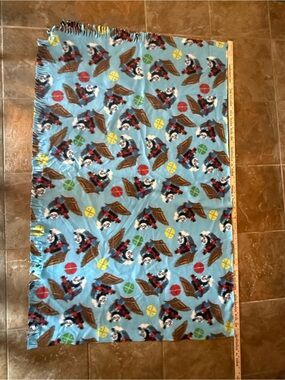 Thomas & Friends Light Blue Fleece Throw Blanket with Train Motif